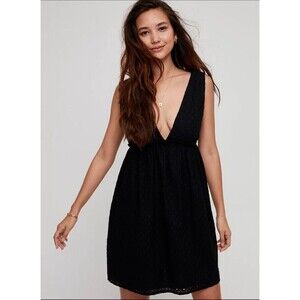 Aritzia Sunday Best Womens Sz S Avianna Dress Sleeveless Black Cotton Pockets